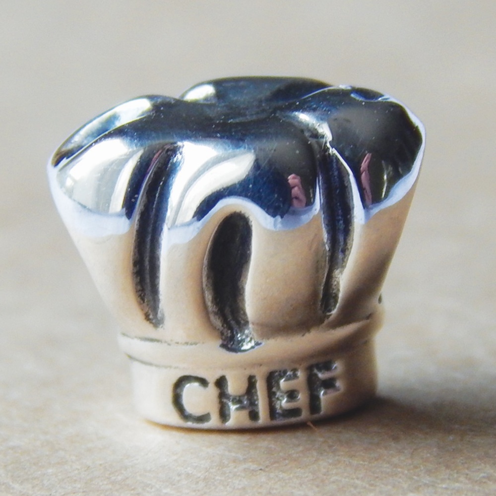 100% 925 Silver Chef Hat Cooking Bracelet Charm